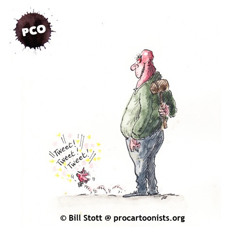 Cartoon Twitter © Bill Stott @Procartoonists.org