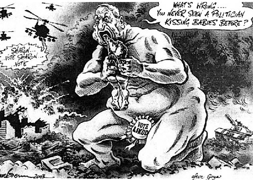 Dave Brown Ariel Sharon cartoon