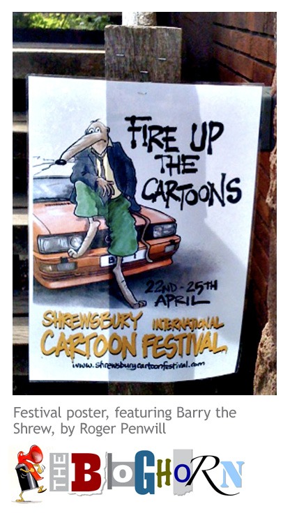 Shrewsbury Cartoon Festival poster by Roger Penwill