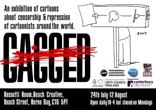 Gagged cartoon exhibition in Herne Bay