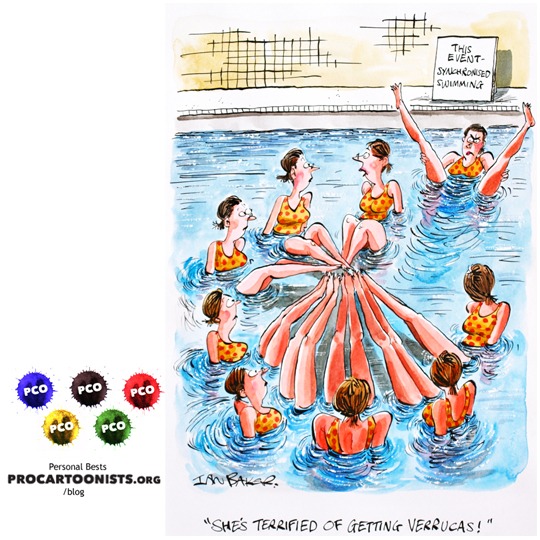 Personal Bests Synchronised swimming at London 2012 Olympics © Ian Baker @ procartoonists.org