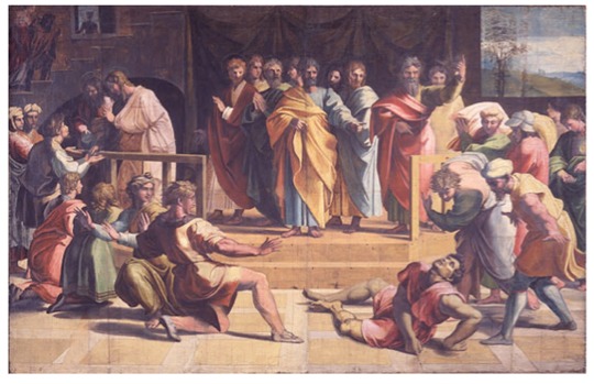Raphael's Death of Ananias @procartoonists