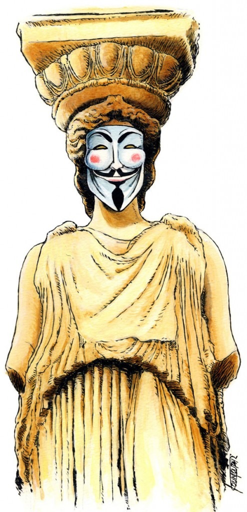 Greece @ procartoonists.org: V_for_Vendetta © Michael Kountouris
