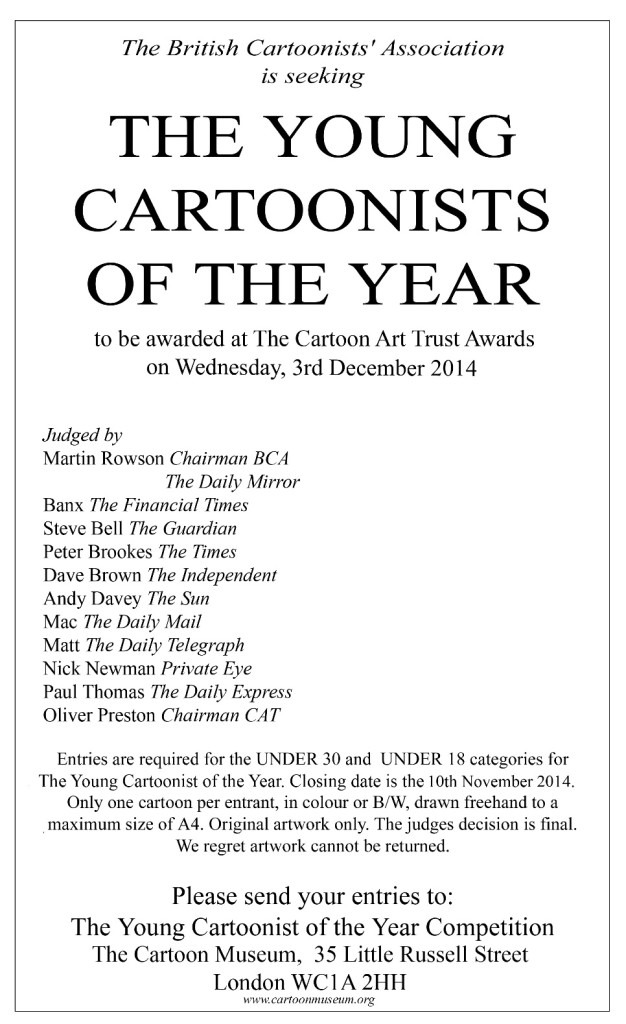 Young Cartoonists of the Year flyer