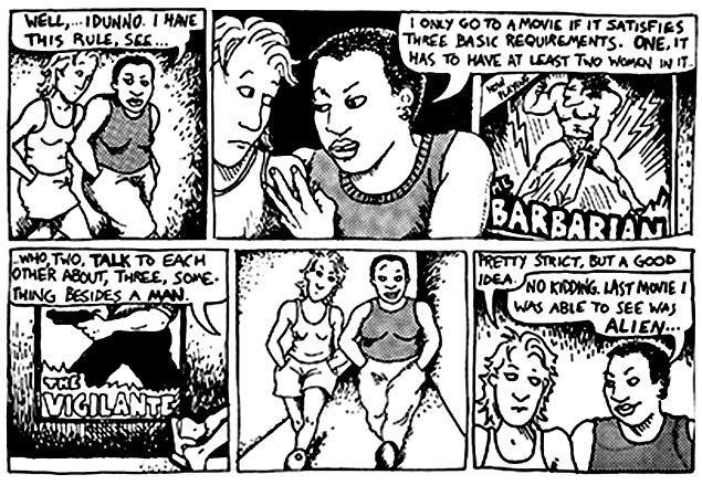Excerpt from the strip that spawned the "Bechdel Test" © Alison Bechdel.