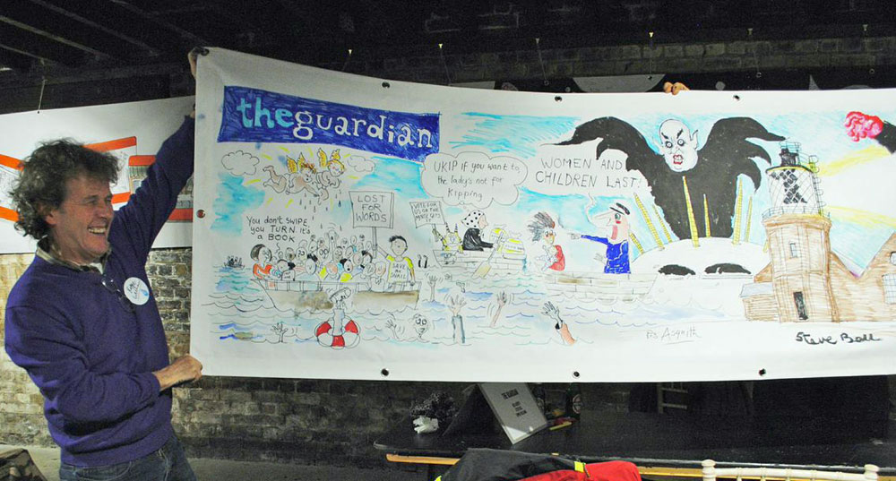 Kipper Williams and detail from the Guardian banner