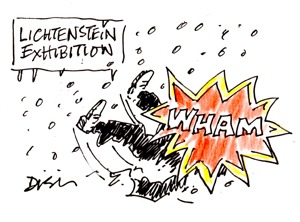 Lichtenstein exhibition cartoon by Neil Dishington