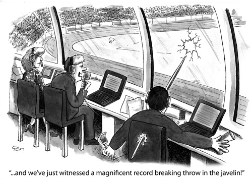 Personal Bests exhibition cartoon at Bloghorn © Gerard Whyman