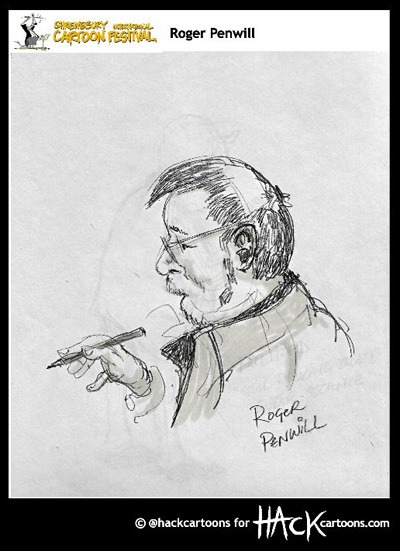 Roger Penwill drawn at Shrewsbury 2014 by Matt Buck