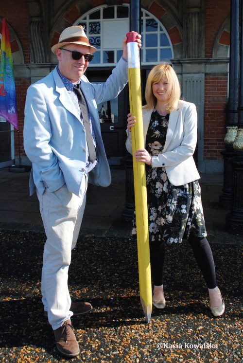 Martin Rowson and Rosie Duffield at the Kings Hall, Herne Bay