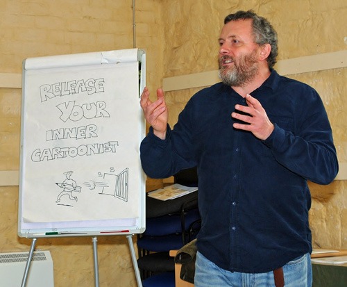Harry Venning, creator of Clare in the Community did a talk that was part cartooning part stand-up comedy