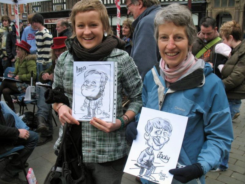 Happy members of the public at Shrewsbury Cartoon festival